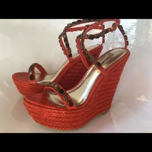 BEBÉ Coral high wedge strappy shoes - Women size 9